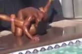 Gespierde negers hebben kont sex op pool party
